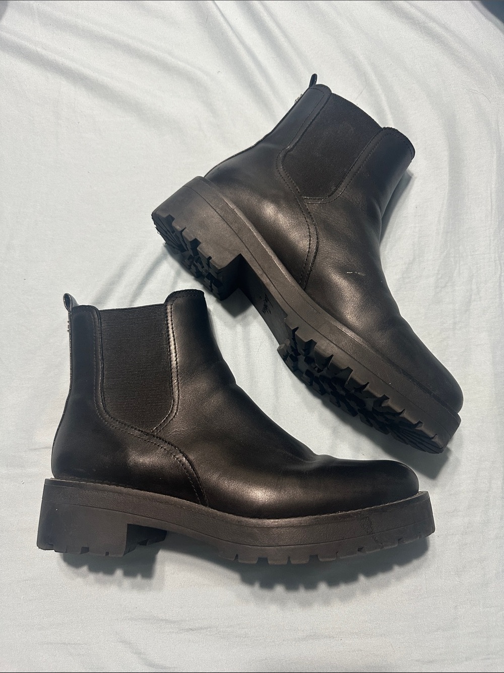 Woman’s Black Chelsea Lug Boots - Classic Slip-On Style